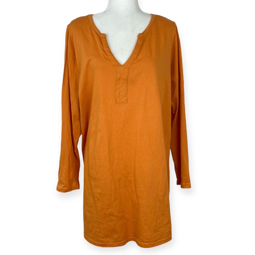 Roaman's Women's Plus Size Y-Neck Ultimate Cotton Tunic L
